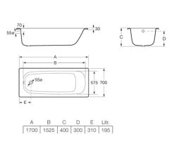 Roca Contesa Luxurious Single Ended Rectangular Steel Bath White -Bathroom Supplie Shop M 2015 1 23 11 4 45 926
