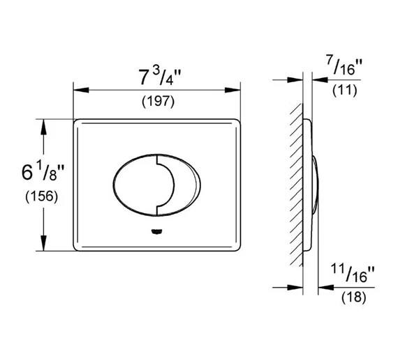 Grohe Skate Air Dual Horizontal WC Flush Wall Plate 3 Grohe Skate Air Dual Horizontal WC Flush Wall Plate - Image 3