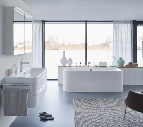 Duravit Happy D2 Back-To-Wall 1800 X 800mm Bath With Panel And Frame 1 Duravit Happy D2 Back-To-Wall 1800 X 800mm Bath With Panel And Frame