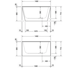 Duravit DuraStyle 1400 X 800mm Rectangular Built In Bath 6 Duravit DuraStyle 1400 X 800mm Rectangular Built In Bath -Bathroom Supplie Shop M 2016 2 26 6 20 9 334