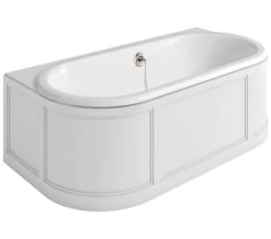 Burlington London 1800 X 950mm Back-To-Wall Bath With Curved Surround