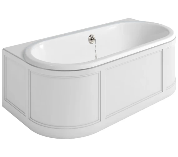 Burlington London 1800 X 950mm Back-To-Wall Bath With Curved Surround 1 Burlington London 1800 X 950mm Back-To-Wall Bath With Curved Surround