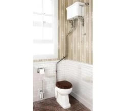 Burlington White High-Level WC Pan With Cistern And Angled Flush Pipe Kit