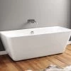 April Eppleby White 1700 X 750mm Back-To-Wall Contemporary Freestanding Bath