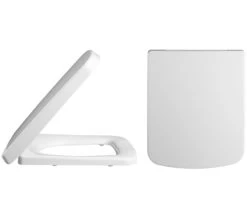 Nuie Standard Square Top Fix Soft Close Toilet Seat And Cover White