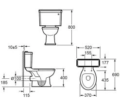 IMEX Wyndham White Traditional Close Coupled WC Bowl And Cistern 690mm -Bathroom Supplie Shop M 2017 1 28 5 57 54 438