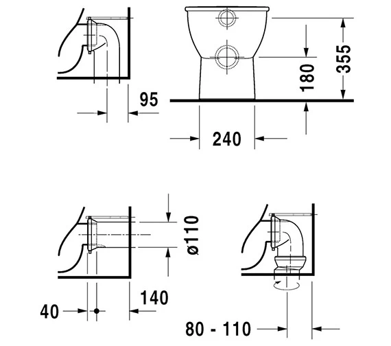 Duravit Darling New 370 X 570mm Floor-Standing Toilet - 2139090000 3 Duravit Darling New 370 X 570mm Floor-Standing Toilet - 2139090000 - Image 3