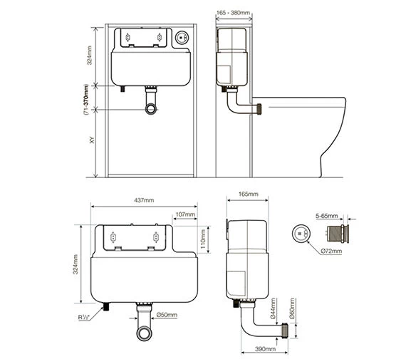 Roper Rhodes Comfort Height Dual Flush Concealed Cistern 2 Roper Rhodes Comfort Height Dual Flush Concealed Cistern - Image 2