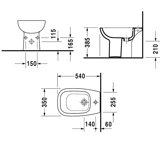 Duravit D-Code 540mm Floor Standing Bidet 2 Duravit D-Code 540mm Floor Standing Bidet - Image 2
