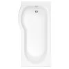 Trojan Concert P Shaped Encapsulated Baseboard Shower Bath White