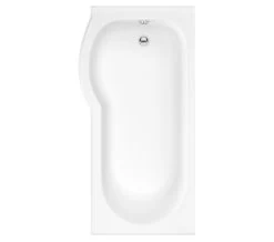 Trojan Concert P Shaped Encapsulated Baseboard Shower Bath White