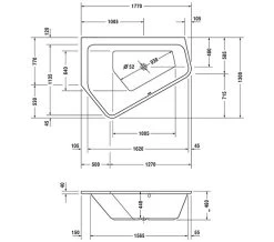 Duravit Paiova 1770mm X 1300mm Right-Left 5 Corner Built In Bath 14 Duravit Paiova 1770mm X 1300mm Right-Left 5 Corner Built In Bath -Bathroom Supplie Shop M 2017 12 30 9 10 4 841