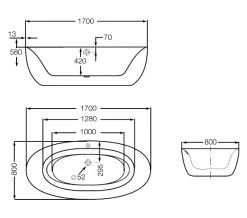 Roca Varginia White Oval 1700 X 800mm Freestanding Acrylic Bath With Waste Kit 7 Roca Varginia White Oval 1700 X 800mm Freestanding Acrylic Bath With Waste Kit -Bathroom Supplie Shop M 2017 3 1 6 30 7 890