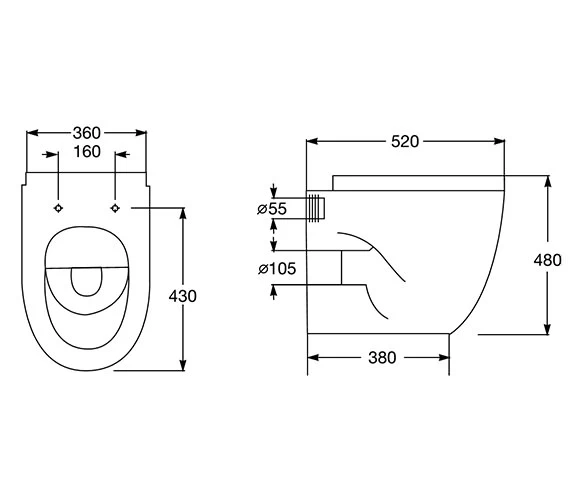 Roca Meridian-N White Comfort Height Back-To-Wall WC Pan 2 Roca Meridian-N White Comfort Height Back-To-Wall WC Pan - Image 2