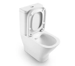 Roca The Gap White Close Coupled Rimless WC Pan With Cutout For Isolation Valve