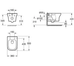 IMEX Grace Rimless Wall Hung White WC Bowl And Soft Close Seat 500mm 6 IMEX Grace Rimless Wall Hung White WC Bowl And Soft Close Seat 500mm -Bathroom Supplie Shop M 2017 5 30 10 49 15 127