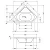 Duravit D-Code 1400 X 1400mm Built-In Corner Bathtub Without Feet