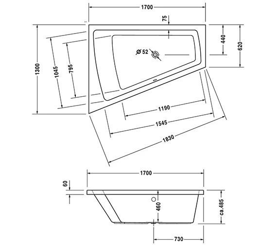 Duravit Paiova Right-Left Built-In Bath With 1 Backrest Slope 7 Duravit Paiova Right-Left Built-In Bath With 1 Backrest Slope - Image 7