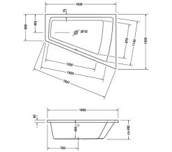 Duravit Paiova Right-Left Built-In Bath With 1 Backrest Slope 19 Duravit Paiova Right-Left Built-In Bath With 1 Backrest Slope -Bathroom Supplie Shop M 2018 1 2 11 7 55 720