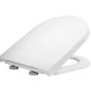 Tavistock Delta D-Shaped White Toilet Seat With Soft Close Hinges