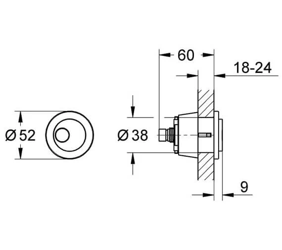 Grohe Round Chrome Dual Flush Push Button Actuation With Eco Button 3 Grohe Round Chrome Dual Flush Push Button Actuation With Eco Button - Image 3