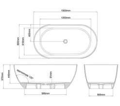 Clearwater Formoso Petite ClearStone Freestanding Bath 1500 X 800mm -Bathroom Supplie Shop M 2018 2 26 7 5 59 181