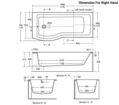 Ideal Standard Tempo Arc Idealform White 1700 X 800mm Shower Bath -Bathroom Supplie Shop M 2018 8 10 8 11 30 317