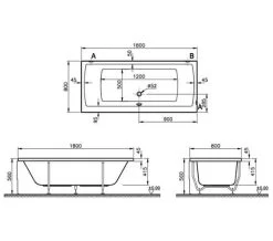 VitrA Neon 1800 X 800mm White Double Ended Bath -Bathroom Supplie Shop M 2018 8 6 12 50 54 226