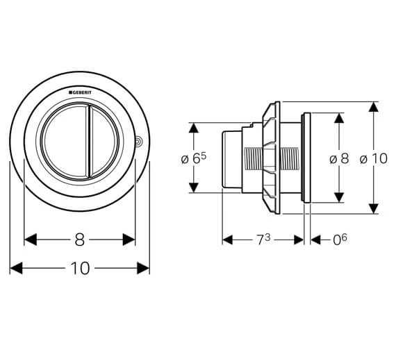 Geberit Type01 Pneumatic WC Flush Control For Dual Flush Button 3 Geberit Type01 Pneumatic WC Flush Control For Dual Flush Button - Image 3
