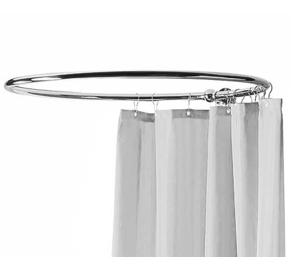 Nuie Round Shower Curtain Chrome Ring 825mm 1 Nuie Round Shower Curtain Chrome Ring 825mm