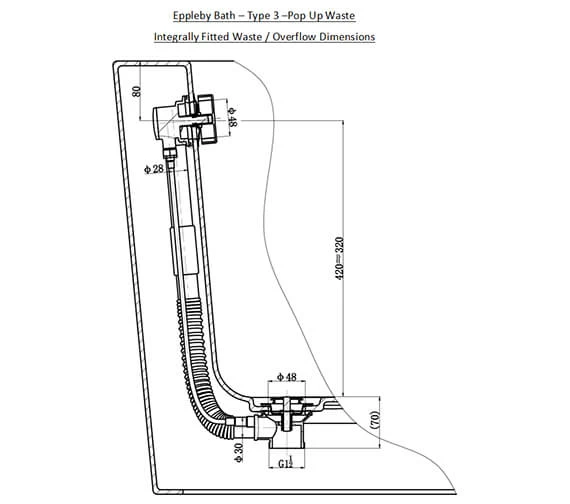 April Eppleby White 1700 X 750mm Back-To-Wall Contemporary Freestanding Bath 4 April Eppleby White 1700 X 750mm Back-To-Wall Contemporary Freestanding Bath - Image 4