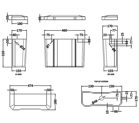 Hudson Reed Richmond High Level WC Pan With Cistern And Flush Pipe Kit 5 Hudson Reed Richmond High Level WC Pan With Cistern And Flush Pipe Kit - Image 5
