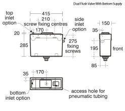 Armitage Shanks Conceala 2 Pneumatic Valve Push Button Cisterns - Compact Design -Bathroom Supplie Shop M 2019 3 1 13 5 57 681