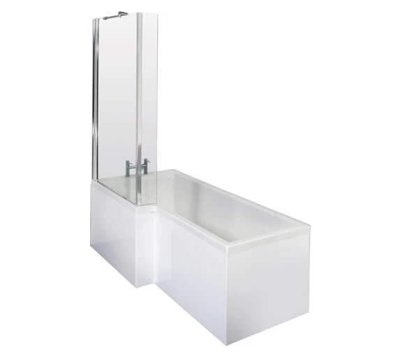 Nuie Square White Shower Bath Set 1 Nuie Square White Shower Bath Set