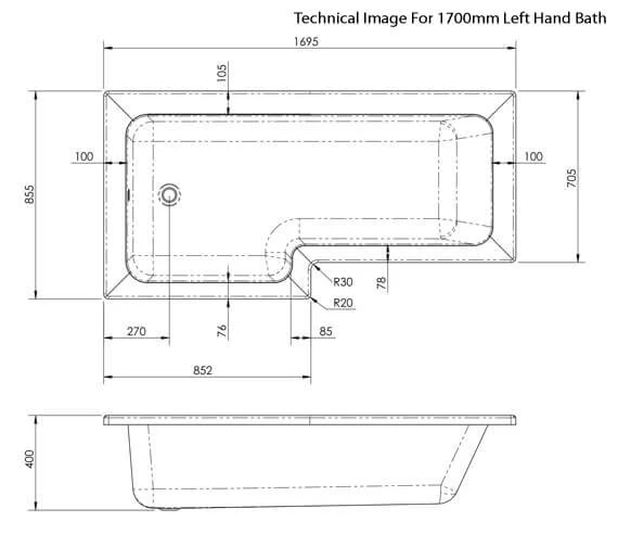 Nuie Square White Shower Bath Set 5 Nuie Square White Shower Bath Set - Image 5