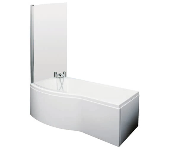 Nuie B-Shaped White Shower Bath Set 1 Nuie B-Shaped White Shower Bath Set