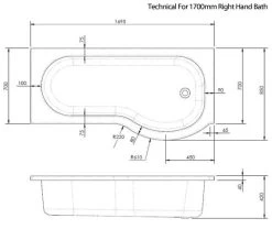 Nuie P-Shaped White Shower Bath -Bathroom Supplie Shop M 2019 3 27 13 16 0 27