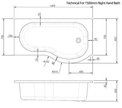 Nuie P-Shaped White Shower Bath -Bathroom Supplie Shop M 2019 3 27 13 9 32 991