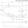 Nuie P-Shaped 1500mm Right Hand White Shower Bath - Ex Display