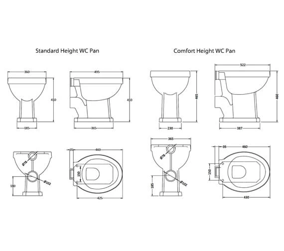 Hudson Reed Richmond High Level WC Pan With Cistern And Flush Pipe Kit 3 Hudson Reed Richmond High Level WC Pan With Cistern And Flush Pipe Kit - Image 3