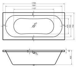 Hudson Reed Otley Round 1700mm Double Ended Eternalite Acrylic Bath -Bathroom Supplie Shop M 2019 3 4 7 37 9 864