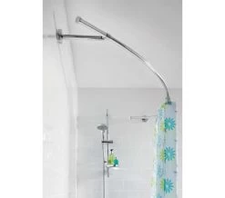 Croydex Luxury Curved Chrome Shower Curtain Rail Rod