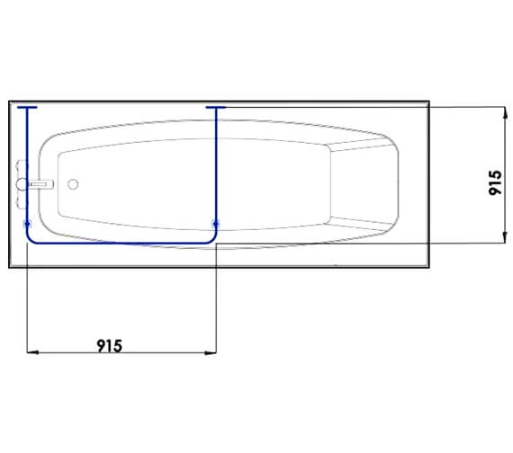 Croydex Professional Profile 800 Standard Shower Rail U Shaped 2 Croydex Professional Profile 800 Standard Shower Rail U Shaped - Image 2