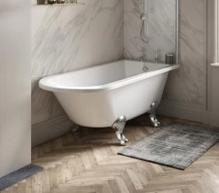 Hudson Reed Winterburn Freestanding Acrylic Bath White With Leg Set