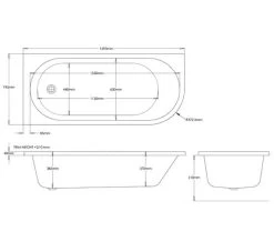 Essential Pimlico Single Ended Bath Left Hand 1700 X 750mm