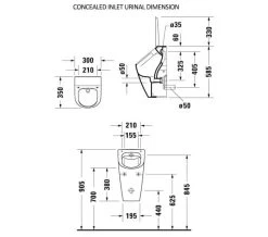 Duravit Me-By-Starck 300mm X 350mm Rimless Urinal -Bathroom Supplie Shop M 2020 2 5 7 38 31 283