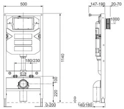 Crosswater 500mm Wide WC Support Frame With Dual Flush Cistern 11 Crosswater 500mm Wide WC Support Frame With Dual Flush Cistern -Bathroom Supplie Shop M 2020 3 2 14 23 30 1