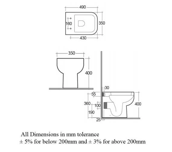 RAK Series 600 White Back-To-Wall WC Pan With Soft Close Seat 3 RAK Series 600 White Back-To-Wall WC Pan With Soft Close Seat - Image 3