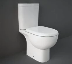 RAK Tonique Full Access Open Back White Close Coupled WC Pack With Urea Soft Close Seat