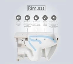 RAK Compact Deluxe 45cm High Rimless Close Coupled Full Access White WC Without Seat 9 RAK Compact Deluxe 45cm High Rimless Close Coupled Full Access White WC Without Seat -Bathroom Supplie Shop M 2020 3 25 8 8 2 319
